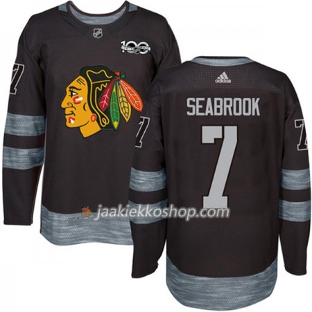 Miehille NHL Chicago Blackhawks Pelipaita Brent Seabrook 7 1917-2017 100th Anniversary Adidas Musta Authentic
